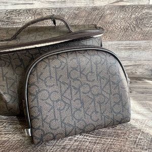 Calvin Klein Brown Makeup Bag Set
